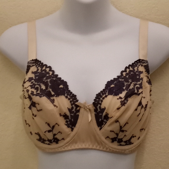 Curve Muse Embroidered Lace & Mesh Bra - Picture 6 of 16